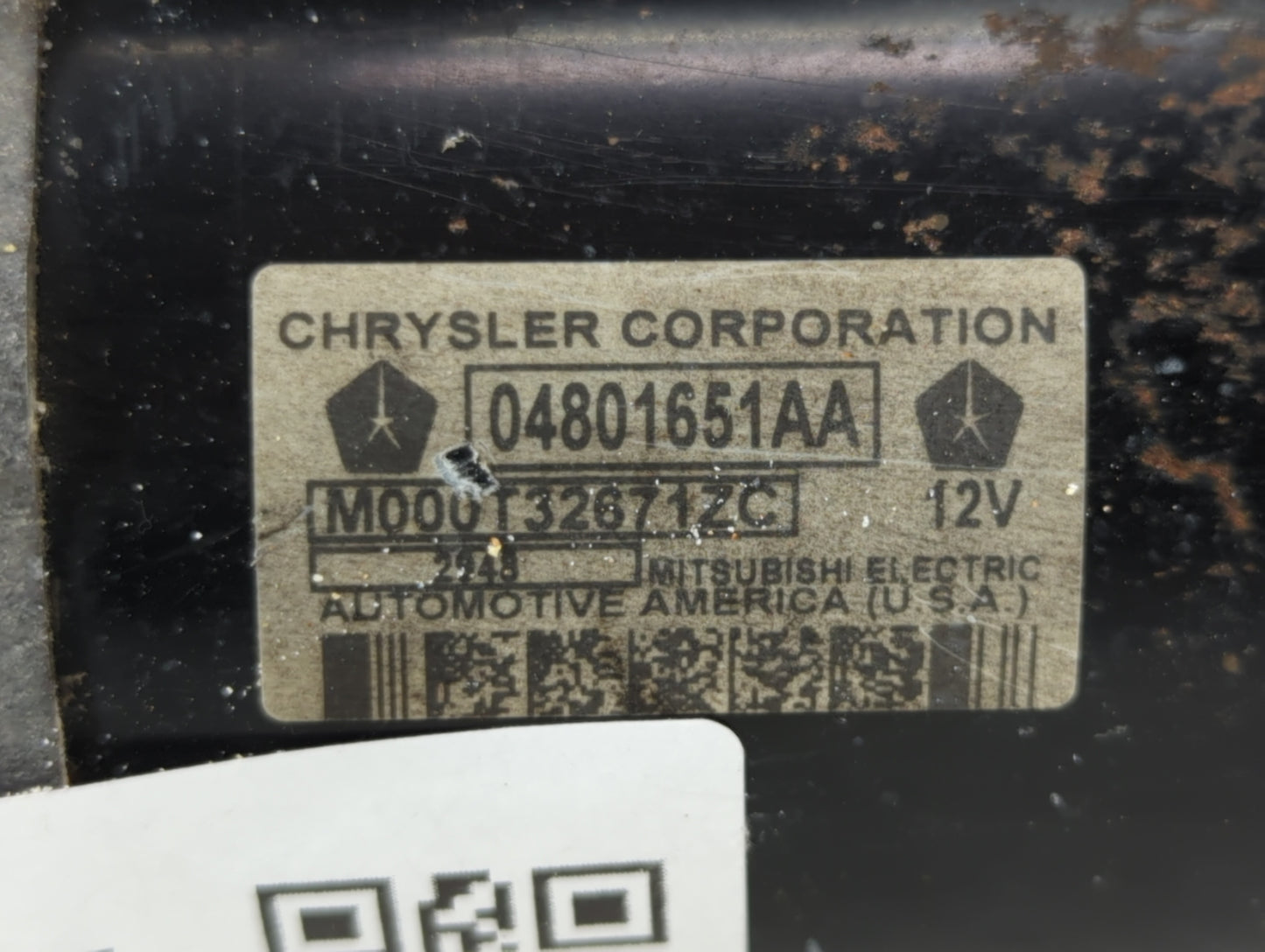 2009 Chrysler 300 Car Starter Motor Solenoid OEM P/N:12637616 04801651AA, 04608800AD Fits OEM Used Auto Parts - Oemusedautop