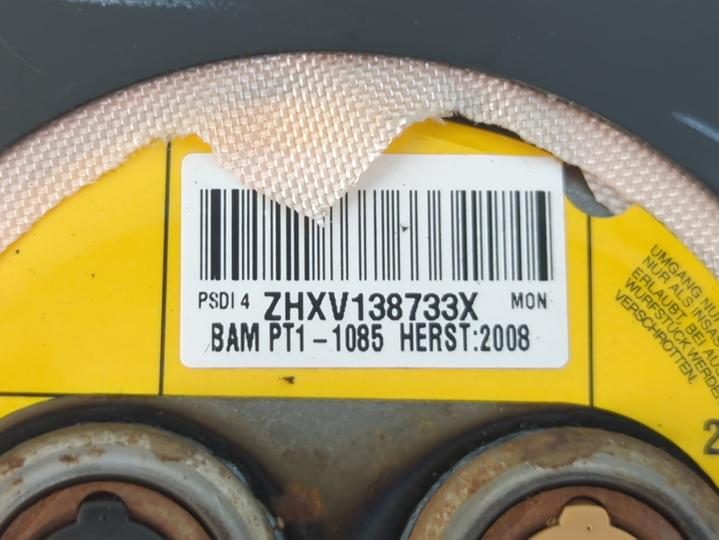 2008-2010 Chrysler 300 Air Bag Driver Left Steering Wheel Mounted P/N:BAM PT1-1085 Fits Fits 2008 2009 2010 OEM Used Auto Pa
