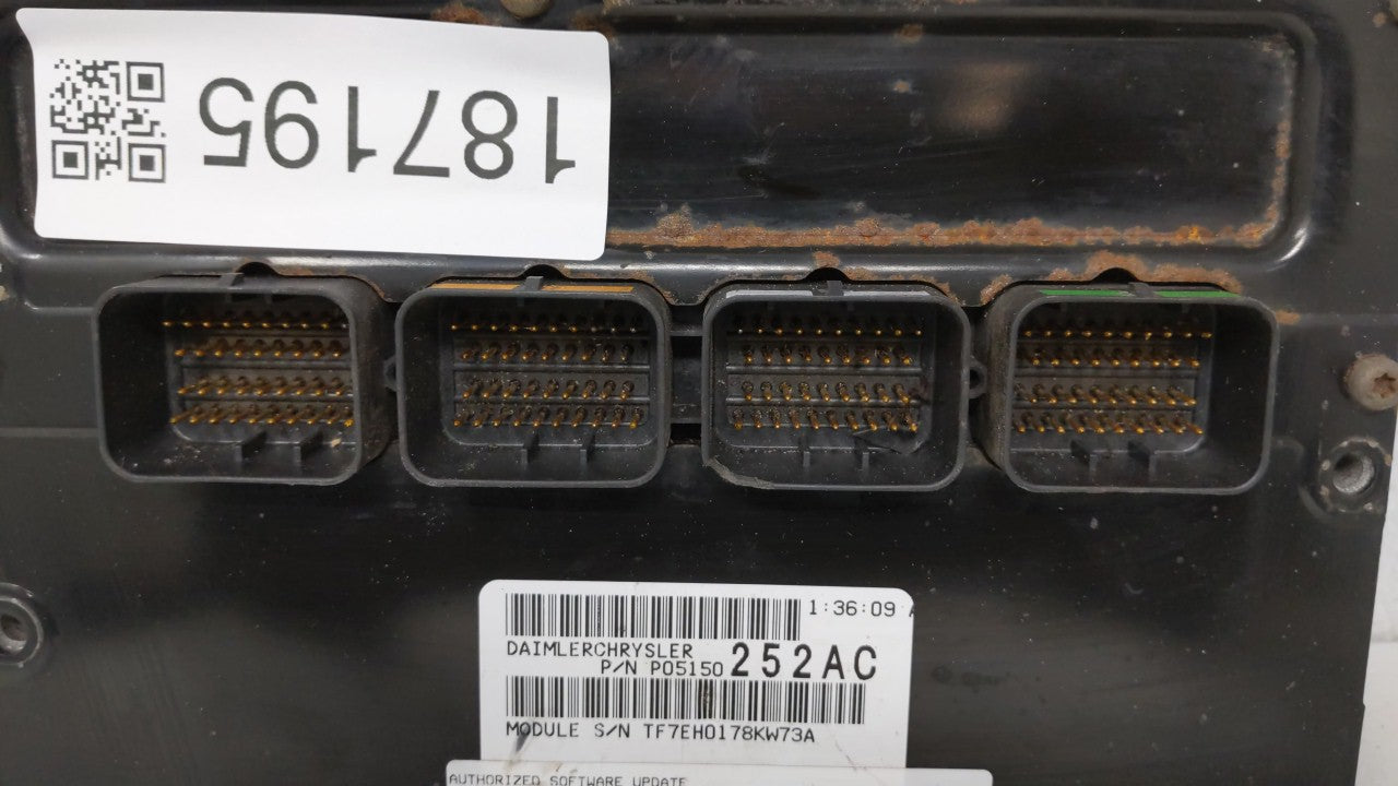 2008-2009 Chrysler Town & Country PCM Engine Control Computer ECU ECM PCU OEM P/N:P05150252AC P68025819AD Fits Fits 2008 200