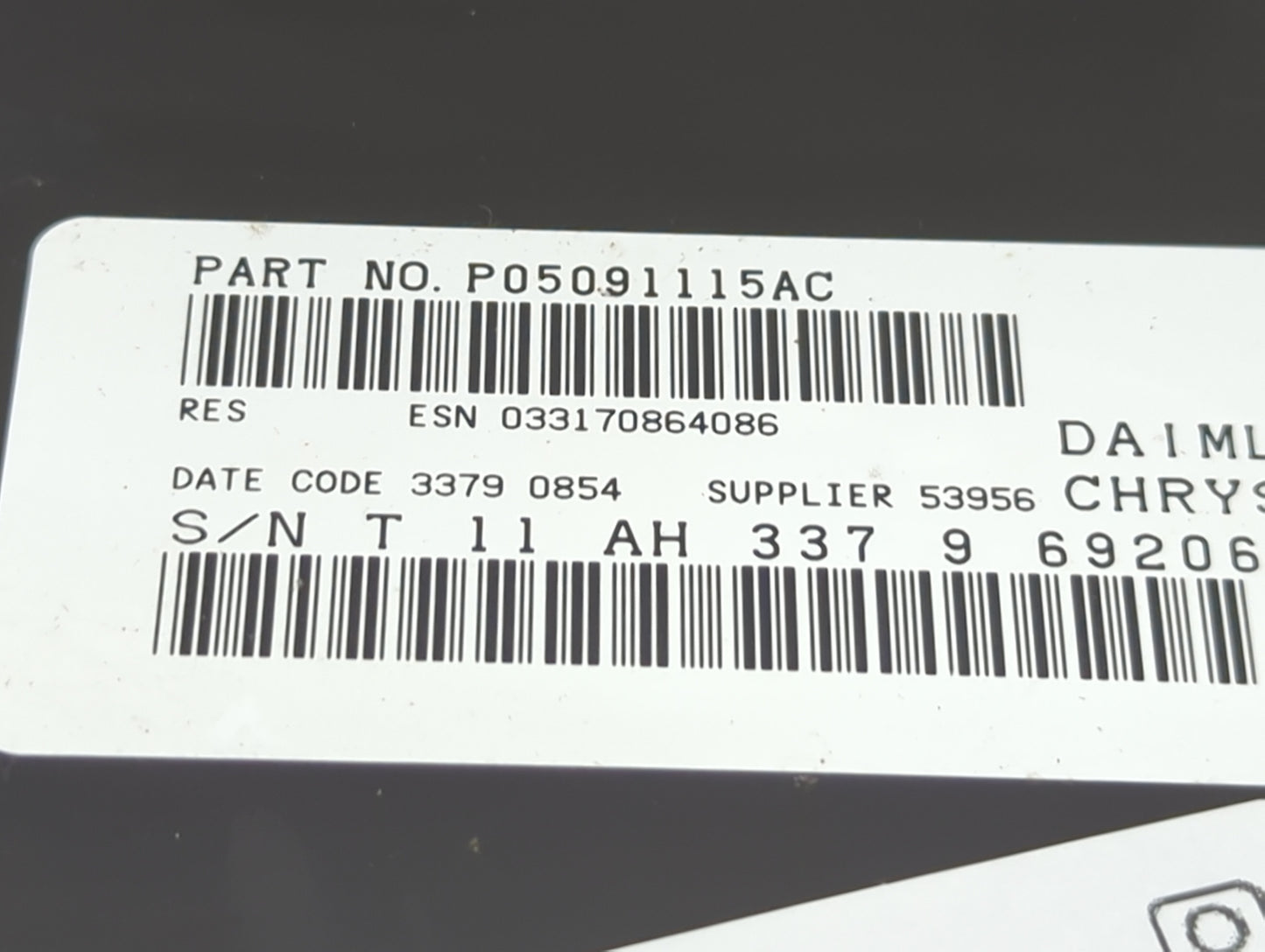 2010 Dodge Caliber Radio AM FM Cd Player Receiver Replacement P/N:P05091115AC P68021161AD Fits OEM Used Auto Parts - Oemused