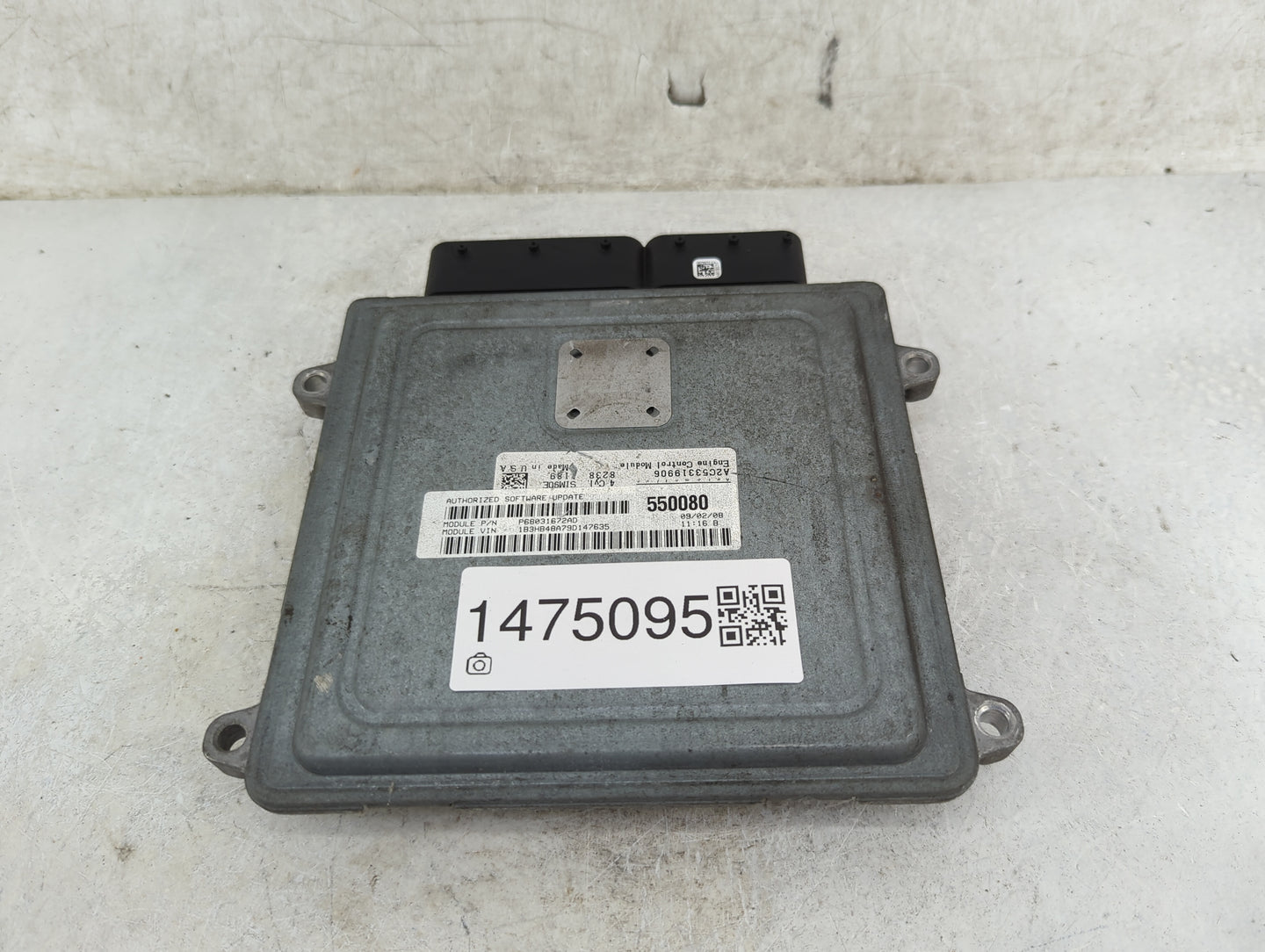 2007-2010 Dodge Caliber PCM Engine Control Computer ECU ECM PCU OEM P/N:P68031672AD A2C53319906 Fits Fits 2007 2008 2009 201