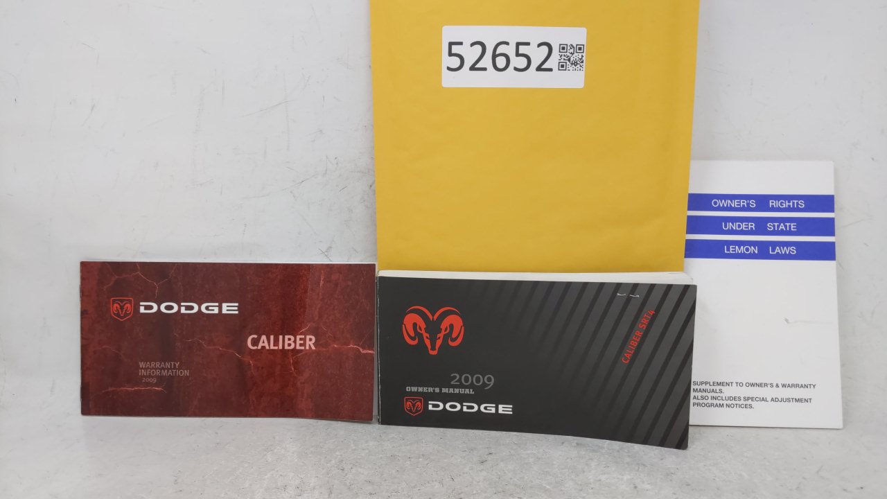 2009 Dodge Caliber Owners Manual Book Guide OEM Used Auto Parts - Oemusedautoparts1.com