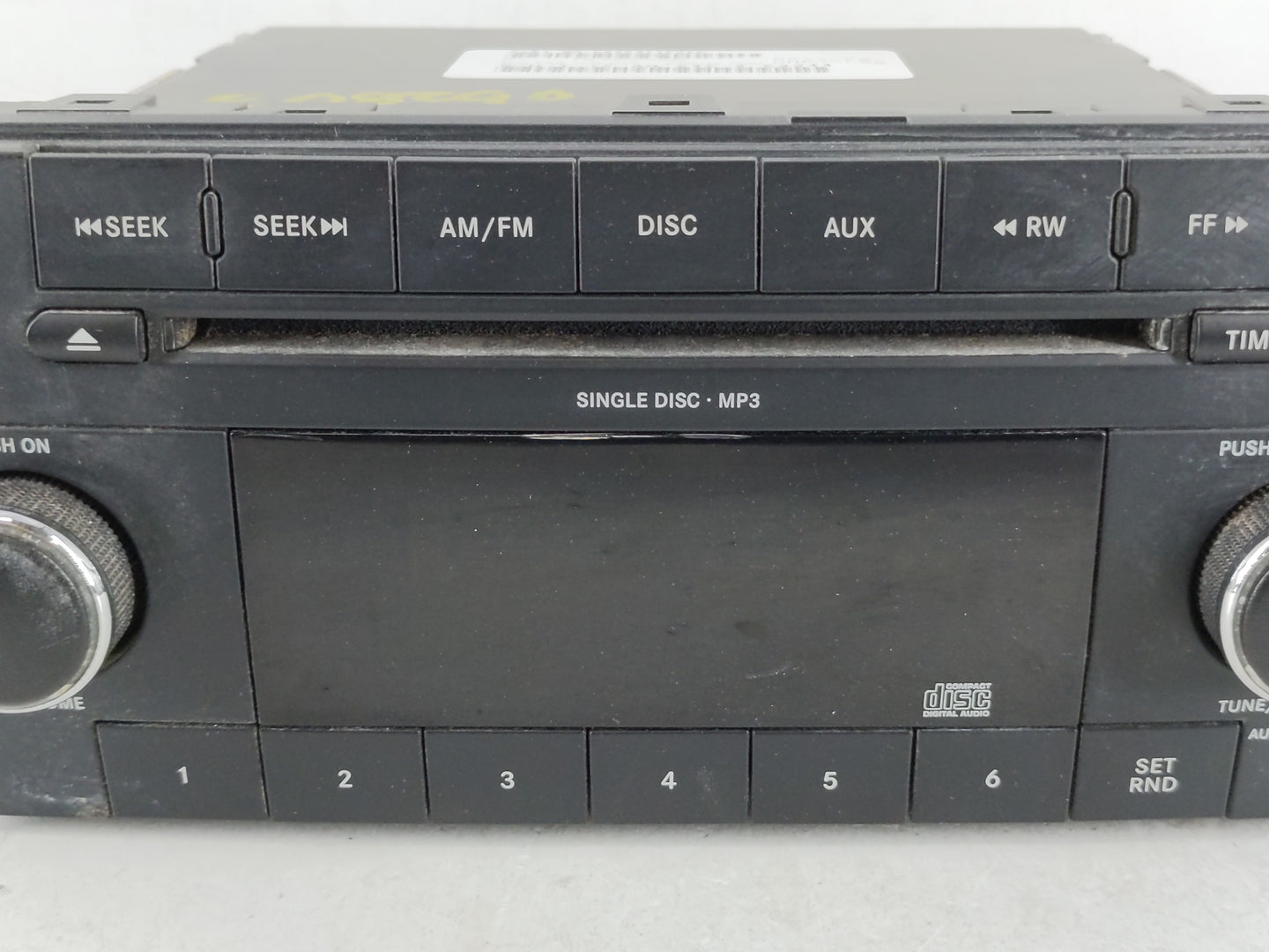 2008-2010 Dodge Charger Radio AM FM Cd Player Receiver Replacement P/N:P68021159AD Fits Fits 2008 2009 2010 OEM Used Auto Pa