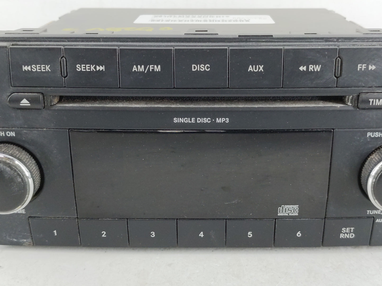 2008-2010 Dodge Charger Radio AM FM Cd Player Receiver Replacement P/N:P68021159AD Fits Fits 2008 2009 2010 OEM Used Auto Pa