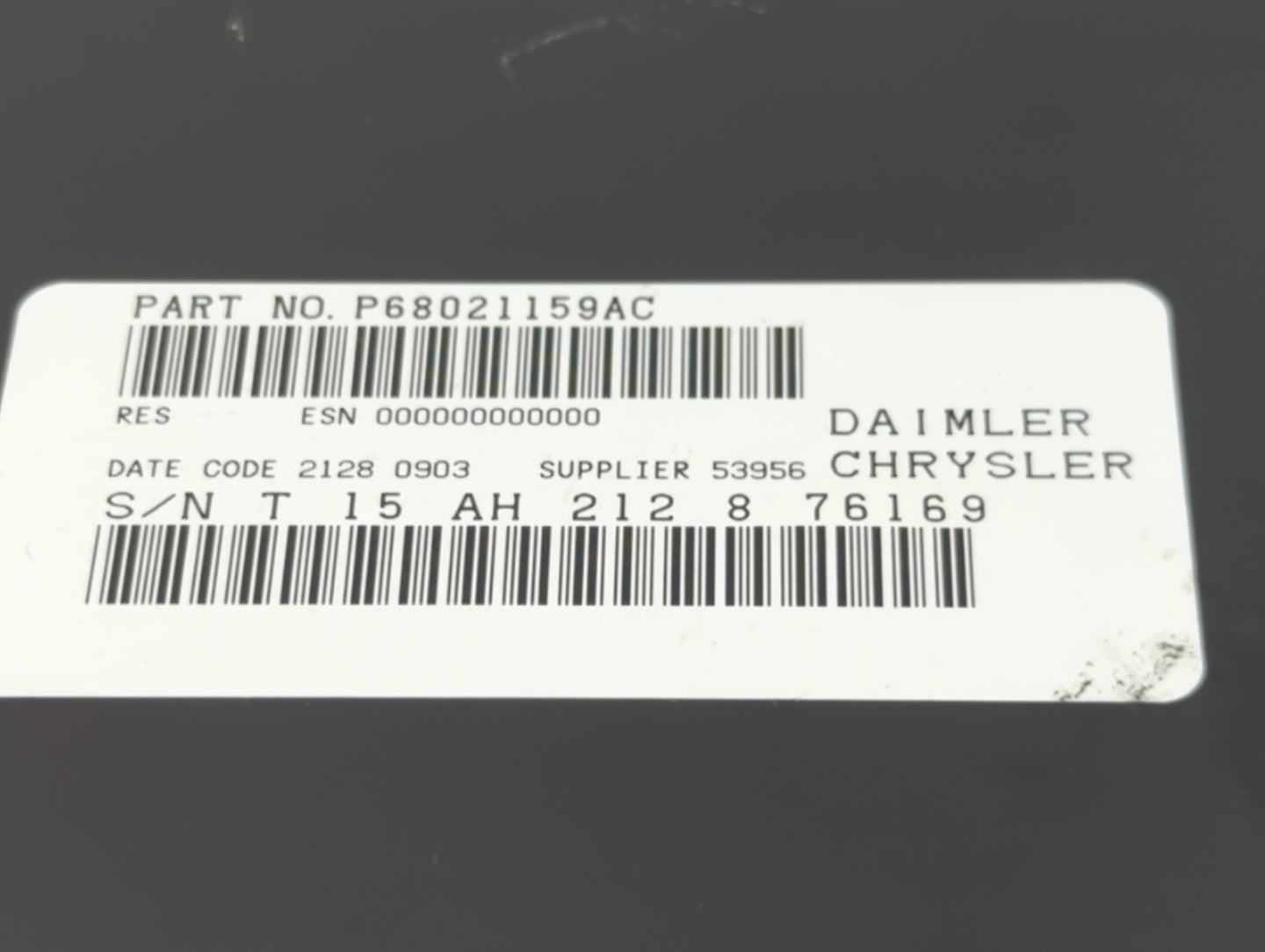 2008-2010 Dodge Charger Radio AM FM Cd Player Receiver Replacement P/N:P68021159AC Fits Fits 2008 2009 2010 OEM Used Auto Pa
