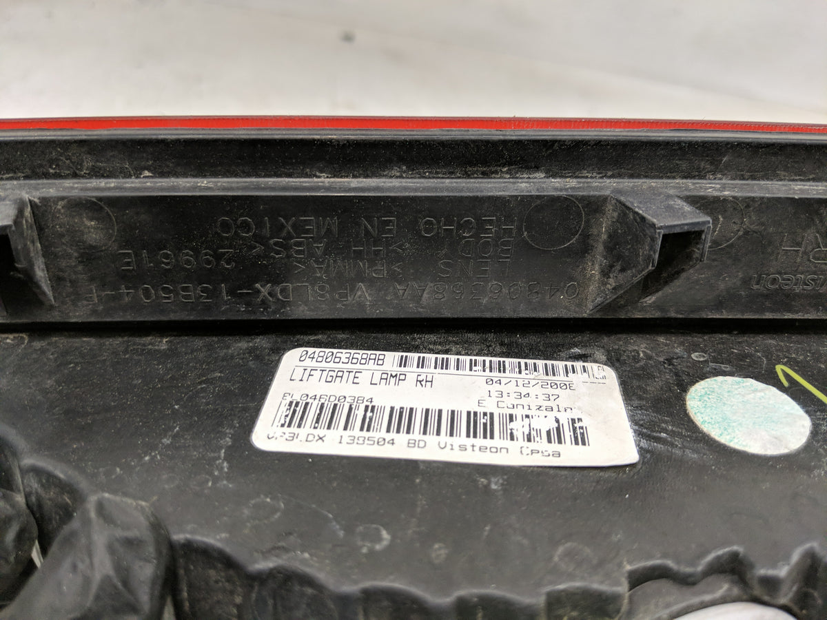 2009-2017 Dodge Journey Tail Light Assembly Passenger Right OEM P/N:04806368AB Fits OEM Used Auto Parts - Oemusedautoparts1.