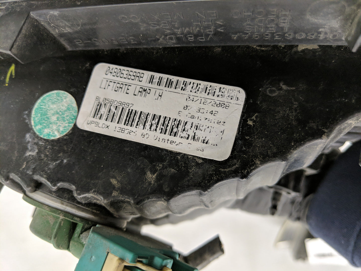 2009 Dodge Journey Tail Light Assembly Driver Left OEM P/N:04806369AB Fits OEM Used Auto Parts - Oemusedautoparts1.com