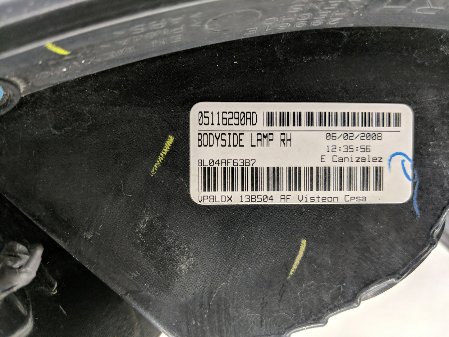 2009 Dodge Journey Tail Light Assembly Passenger Right OEM P/N:05116290AD Fits OEM Used Auto Parts - Oemusedautoparts1.com