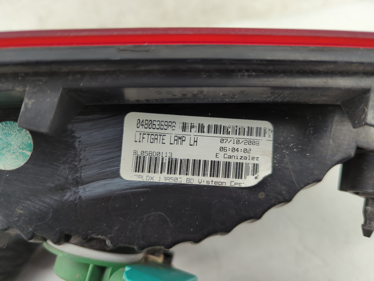 2009 Dodge Journey Tail Light Assembly Driver Left OEM P/N:04806369AF Fits OEM Used Auto Parts - Oemusedautoparts1.com