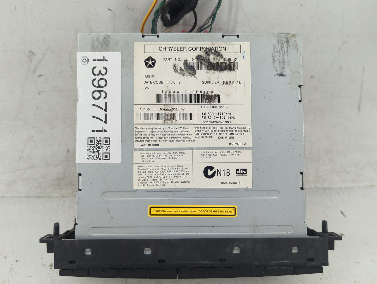 2009-2010 Dodge Journey Radio AM FM Cd Player Receiver Replacement P/N:5064940AD Fits Fits 2008 2009 2010 OEM Used Auto Part