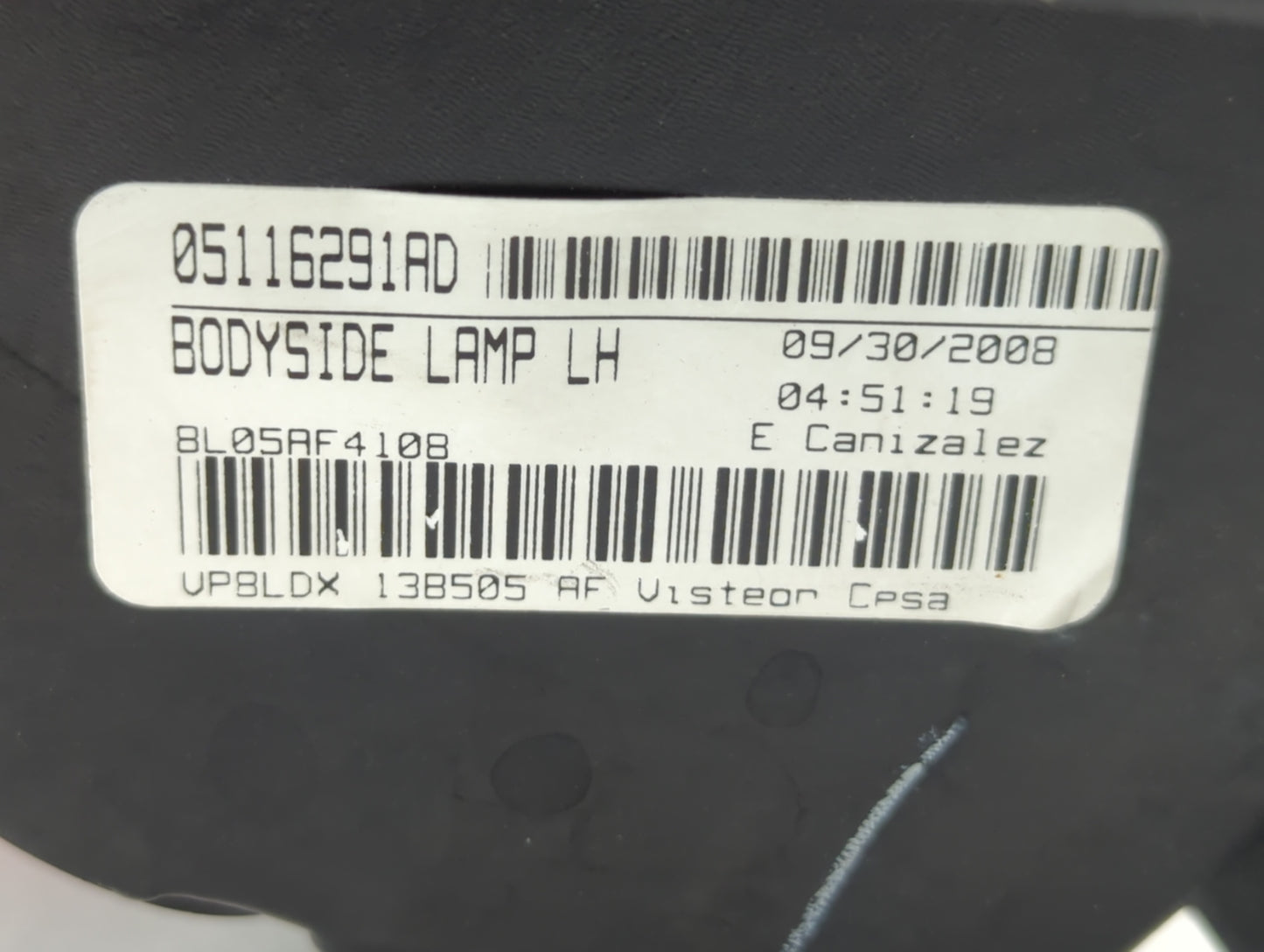 2009 Dodge Journey Tail Light Assembly Driver Left OEM P/N:05116291AD 05067785AB Fits OEM Used Auto Parts - Oemusedautoparts