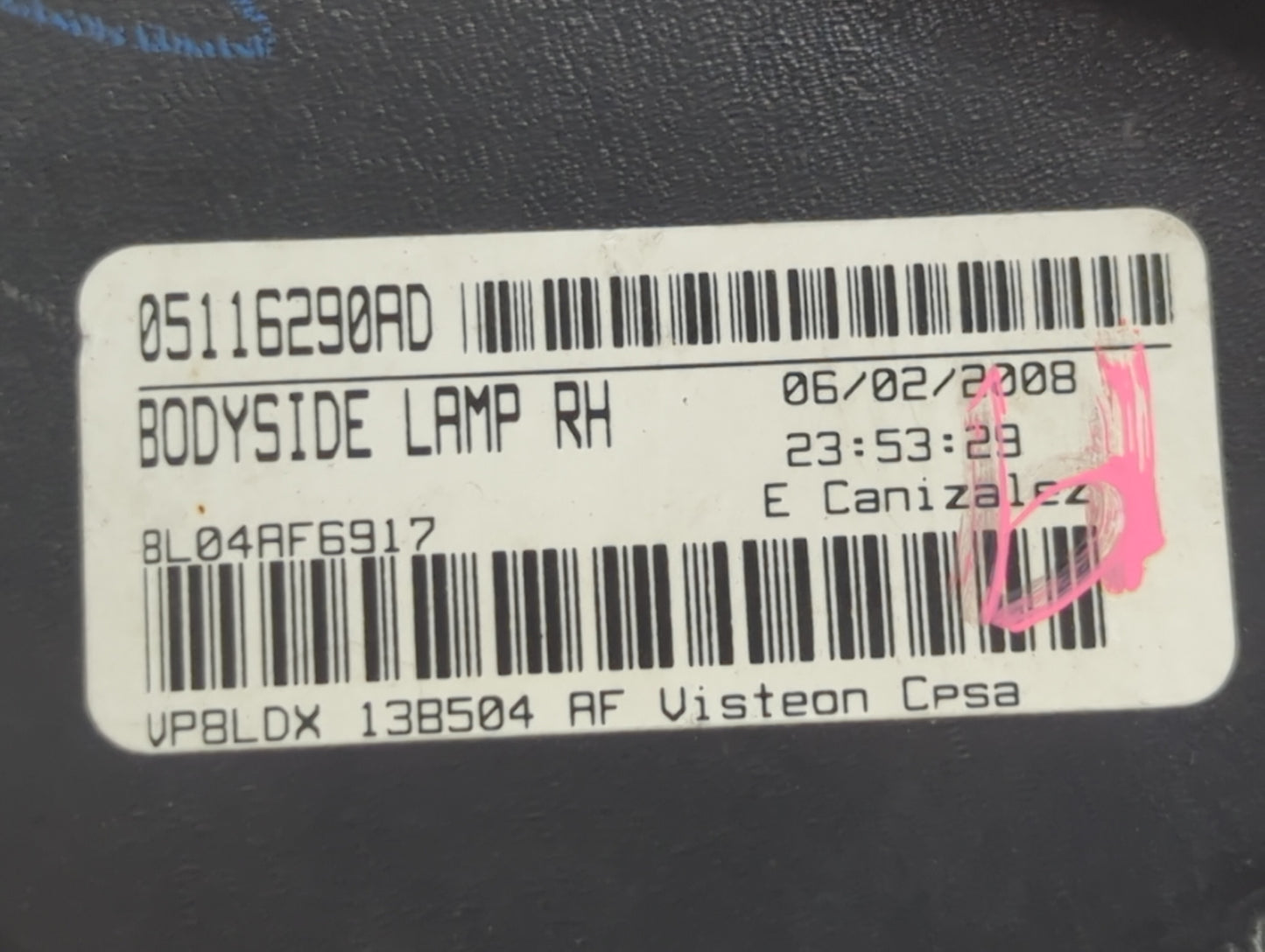 2009 Dodge Journey Tail Light Assembly Passenger Right OEM P/N:05116290AD Fits OEM Used Auto Parts - Oemusedautoparts1.com