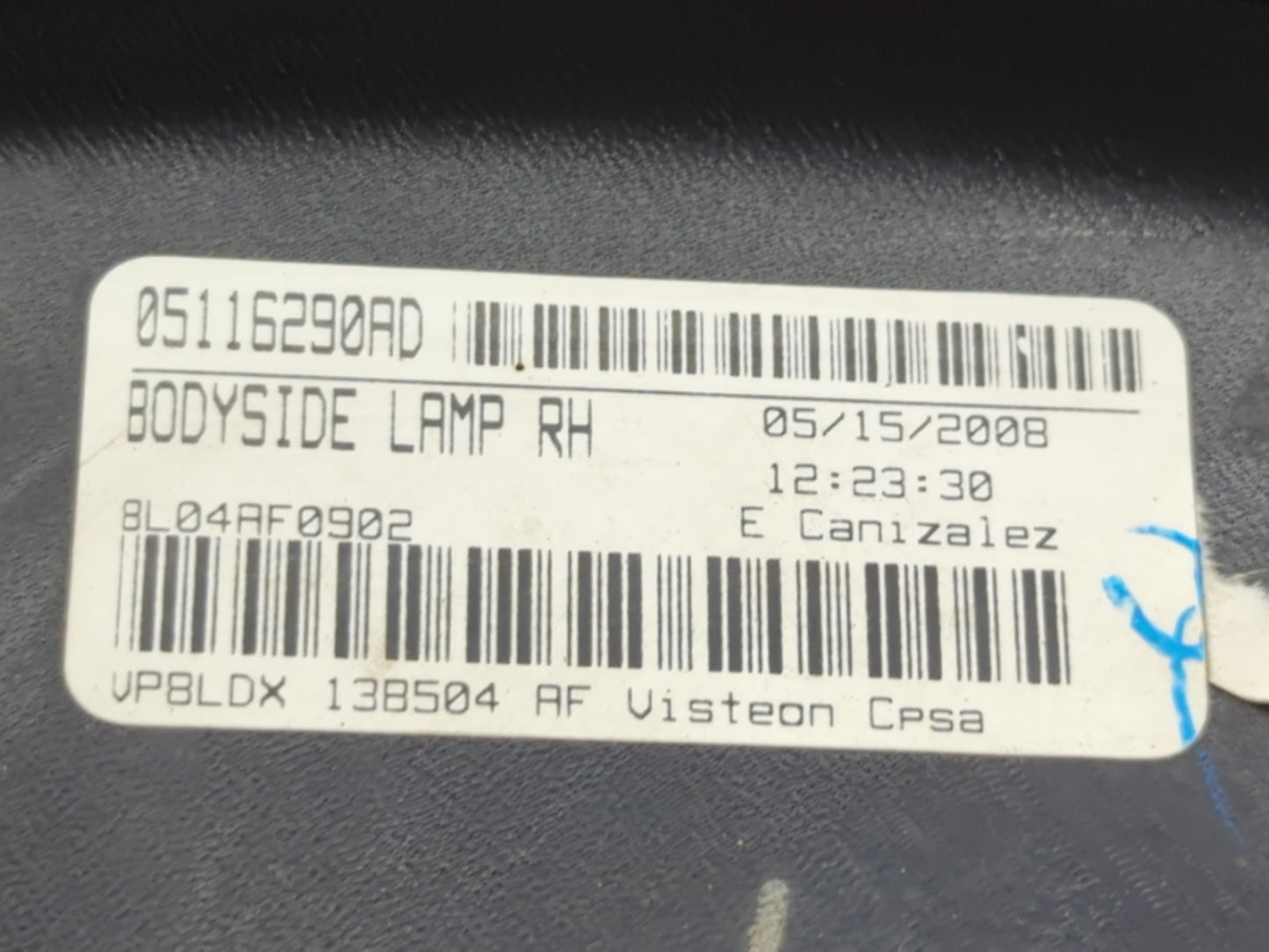 2009 Dodge Journey Tail Light Assembly Passenger Right OEM P/N:05116290AD Fits OEM Used Auto Parts - Oemusedautoparts1.com