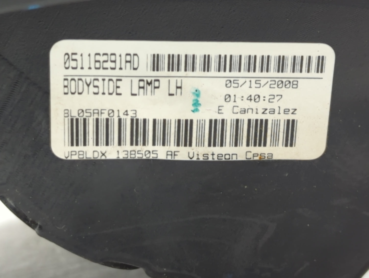 2009 Dodge Journey Tail Light Assembly Driver Left OEM P/N:05116291AD Fits OEM Used Auto Parts - Oemusedautoparts1.com