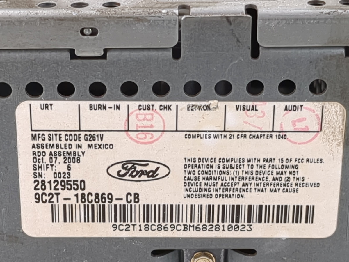 2009 Ford E350 Radio AM FM Cd Player Receiver Replacement P/N:9C2T-18C869-CB 28129550 Fits OEM Used Auto Parts - Oemusedauto