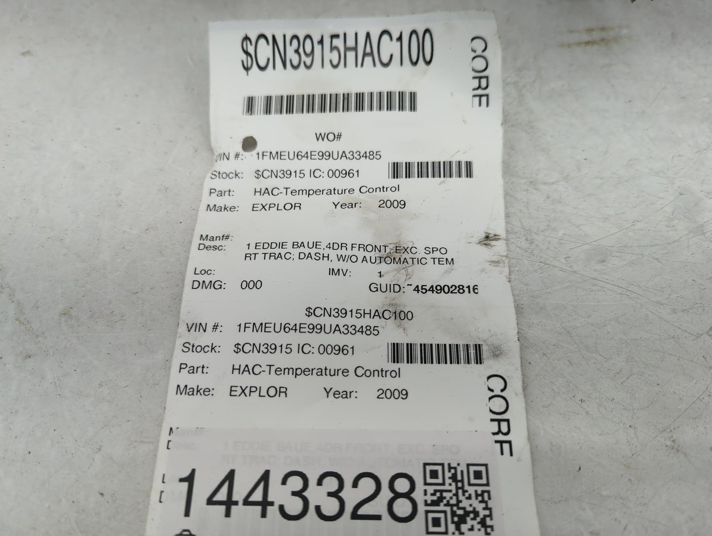 2007-2010 Ford Explorer Climate Control Module Temperature AC/Heater Replacement Fits Fits 2007 2008 2009 2010 OEM Used Auto