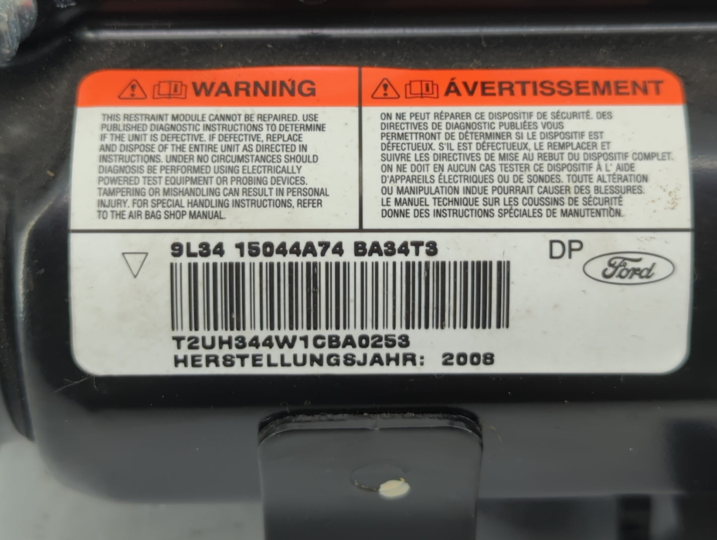 2009-2014 Ford F-150 Air Bag Driver Left Steering Wheel Mounted P/N:9L34 15044A74 BA Fits Fits 2009 2010 2011 2012 2013 2014