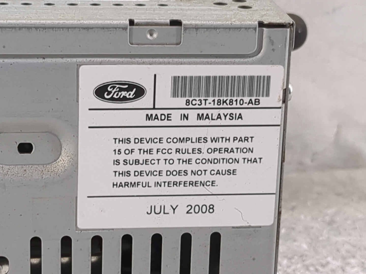 2009 Ford F350sd Radio AM FM Cd Player Receiver Replacement P/N:8C3T-18K810-AB Fits Fits 2008 OEM Used Auto Parts - Oemuseda