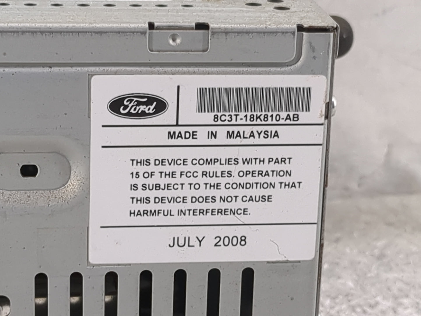 2009 Ford F350sd Radio AM FM Cd Player Receiver Replacement P/N:8C3T-18K810-AB Fits Fits 2008 OEM Used Auto Parts - Oemuseda