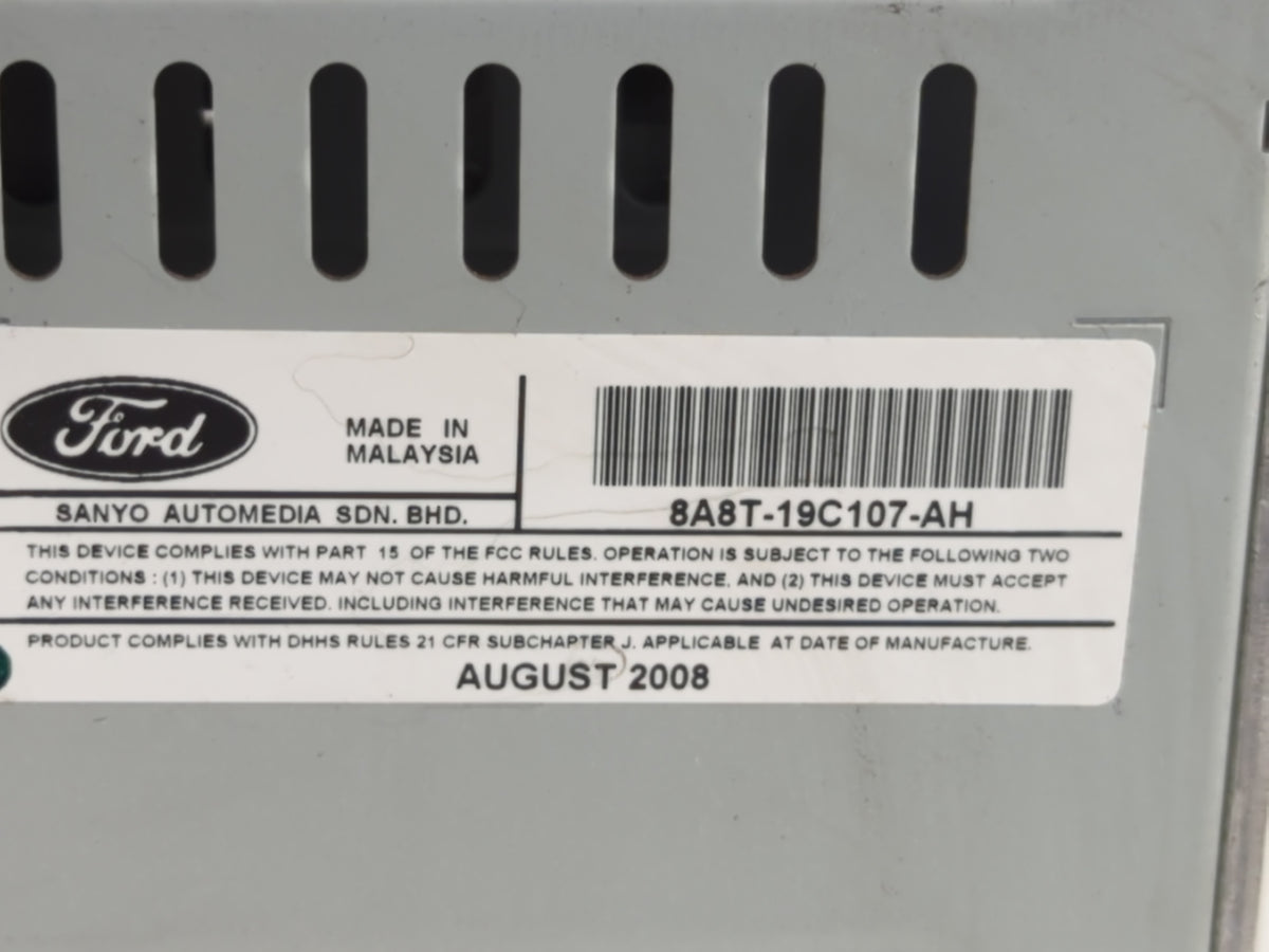 2009 Ford Flex Radio AM FM Cd Player Receiver Replacement P/N:8A8T-19C107-AH OEM Used Auto Parts - Oemusedautoparts1.com