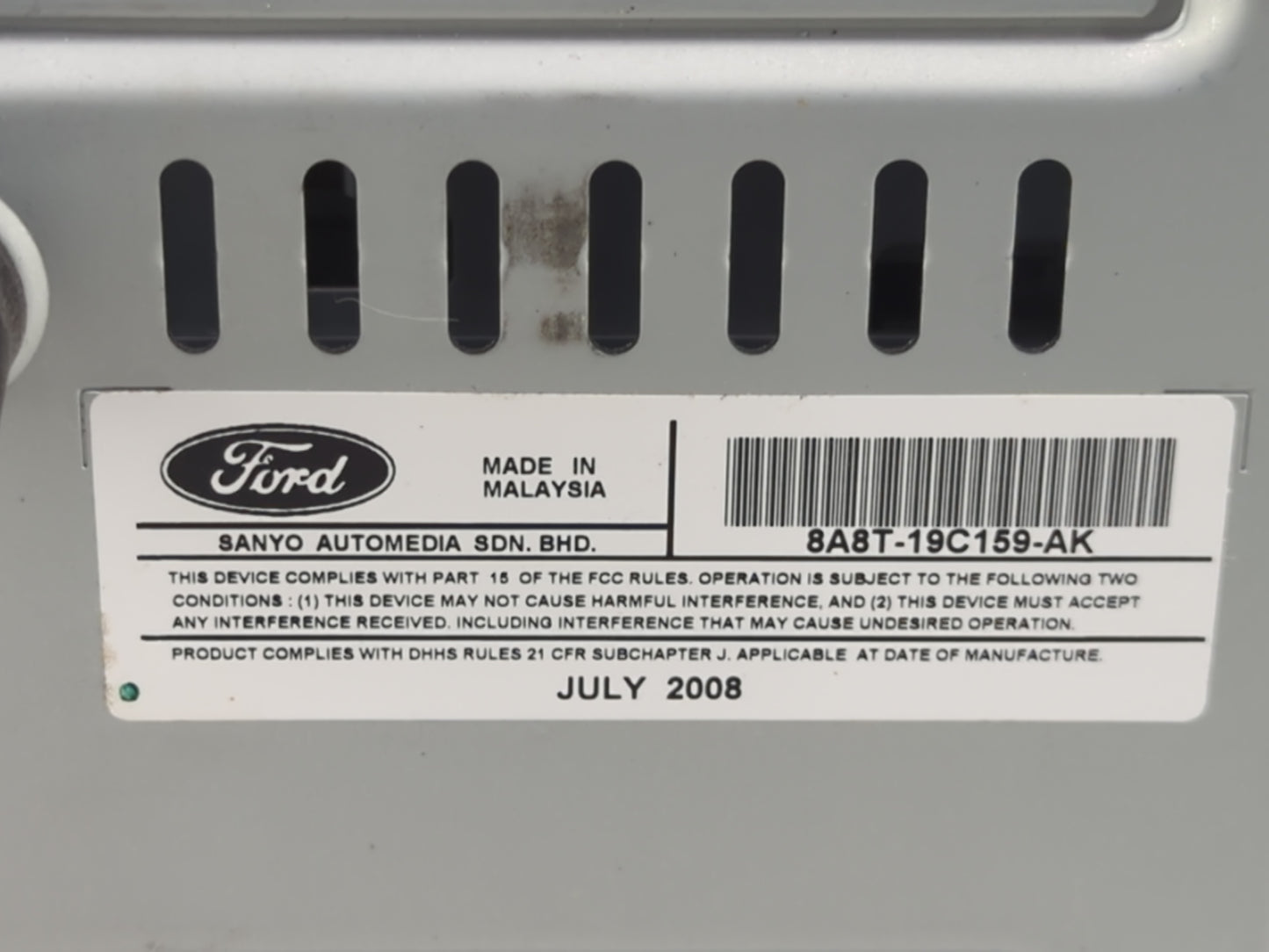 2009 Ford Flex Radio AM FM Cd Player Receiver Replacement P/N:8A8T-19C159-AK Fits OEM Used Auto Parts - Oemusedautoparts1.co