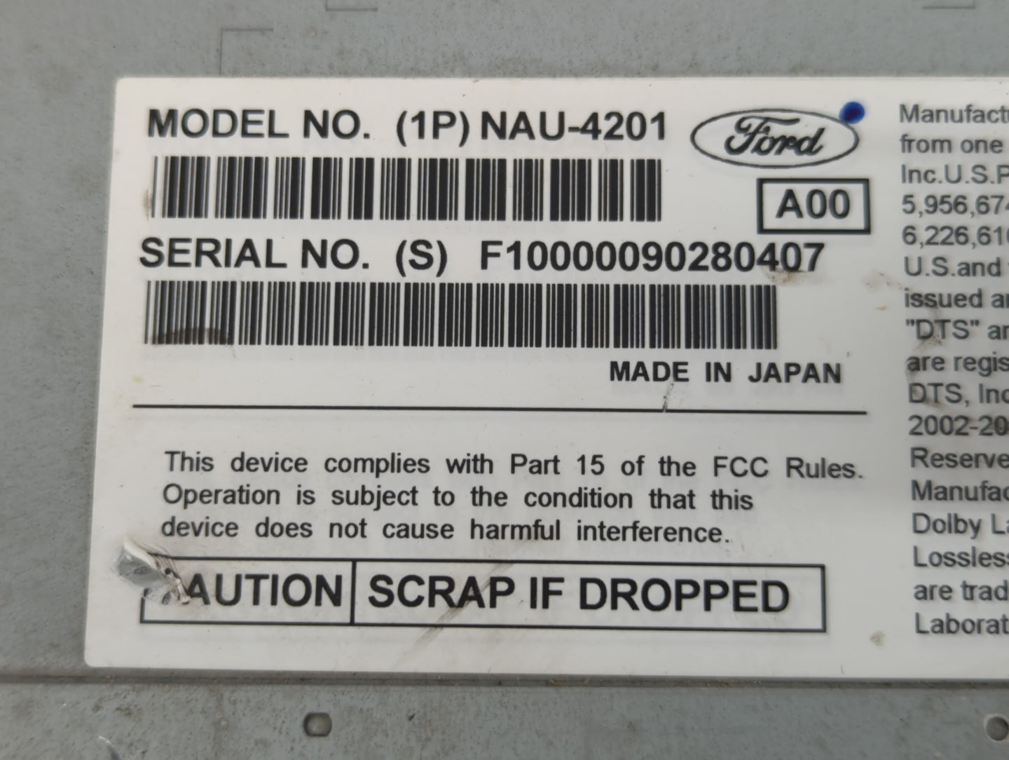 2009-2009 Ford Flex Am Fm Cd Player Radio Receiver - Oemusedautoparts1.com