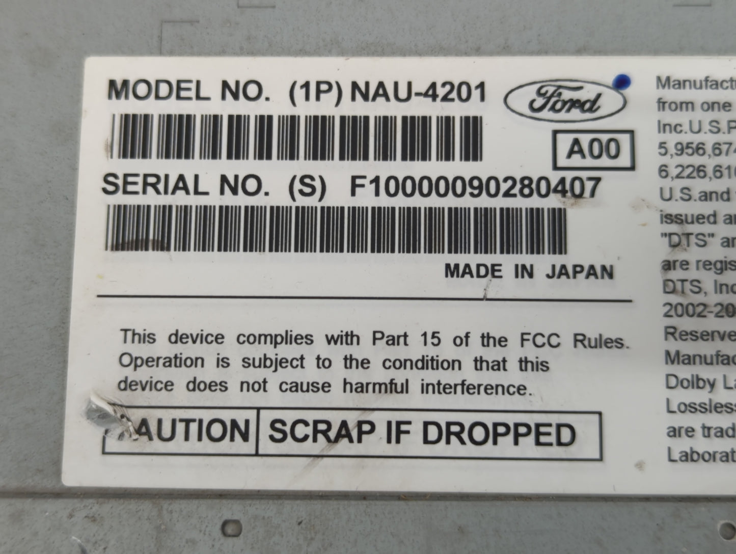 2009-2009 Ford Flex Am Fm Cd Player Radio Receiver - Oemusedautoparts1.com