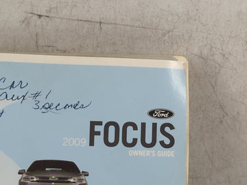 2009 Ford Focus Owners Manual Book Guide P/N:9S4J 19A321 AB OEM Used Auto Parts