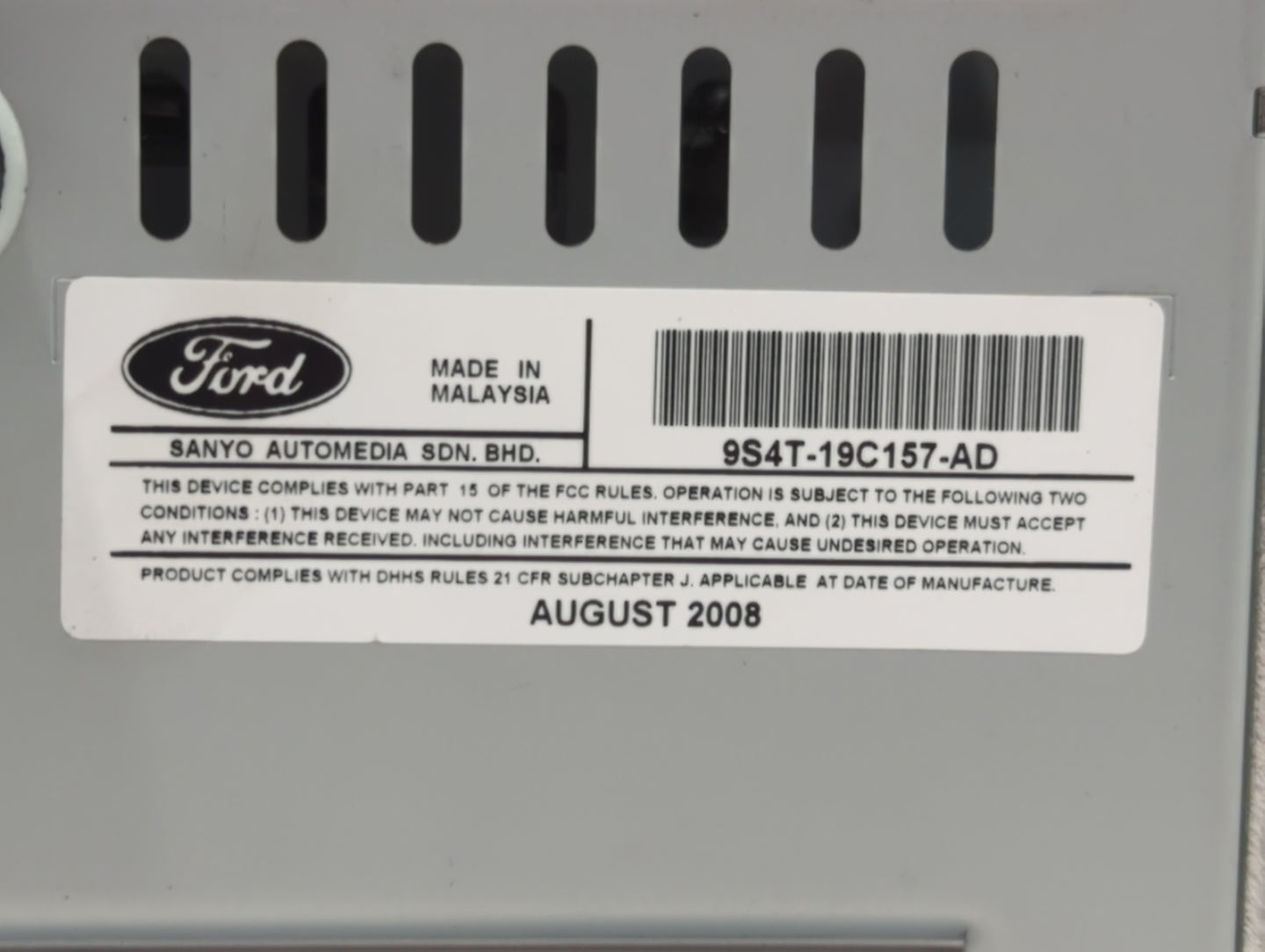 2009 Ford Focus Radio AM FM Cd Player Receiver Replacement P/N:9S4T-19C157-AD 9S4T-19C116-AA Fits OEM Used Auto Parts - Oemu