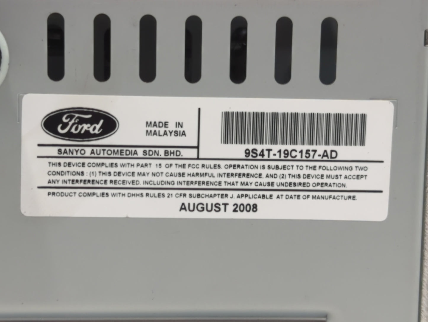 2009 Ford Focus Radio AM FM Cd Player Receiver Replacement P/N:9S4T-19C157-AD 9S4T-19C116-AA Fits OEM Used Auto Parts - Oemu