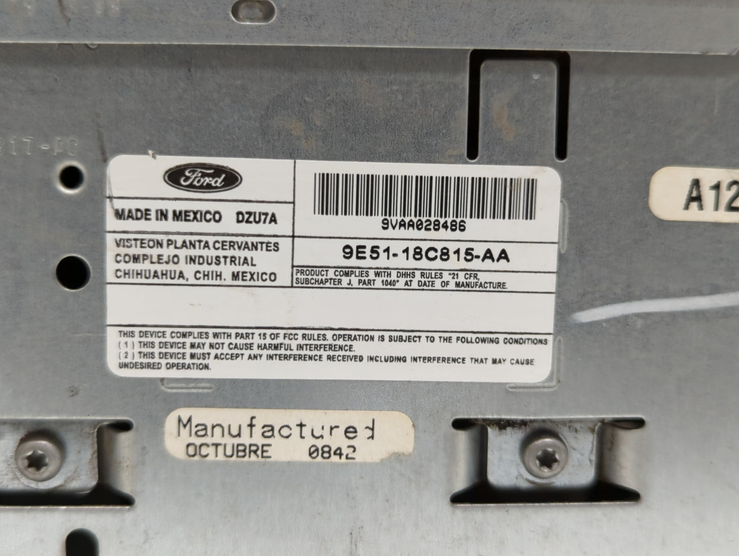2006-2009 Ford Fusion Radio AM FM Cd Player Receiver Replacement P/N:9E51-18C815-AA 8E5T-18C815-BF Fits Fits 2006 2007 2008 