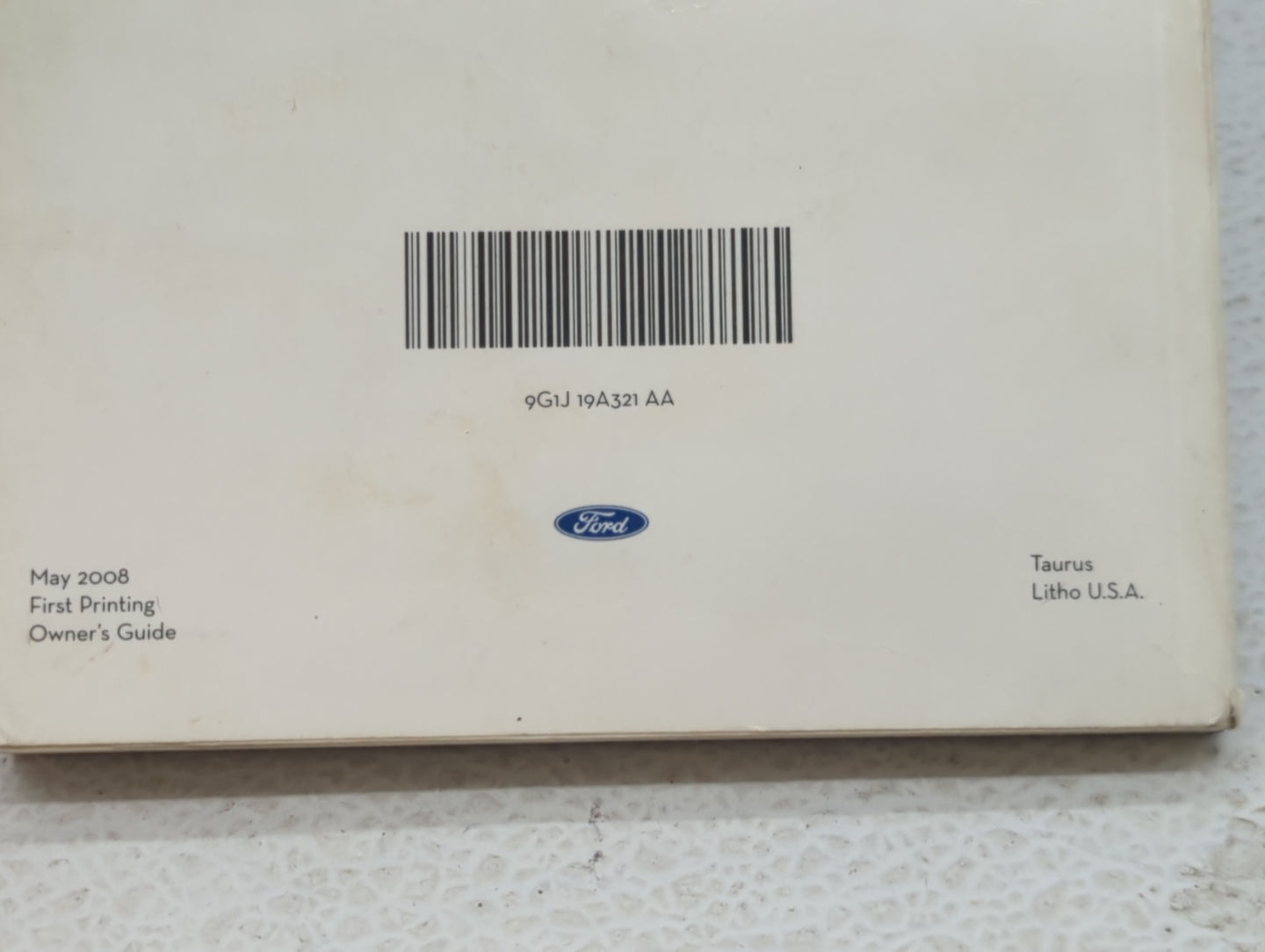2009 Ford Taurus Owners Manual Book Guide OEM Used Auto Parts - Oemusedautoparts1.com