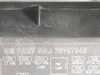 2009 Gmc Acadia Fusebox Fuse Box Panel Relay Module P/N:20757040 Fits OEM Used Auto Parts - Oemusedautoparts1.com