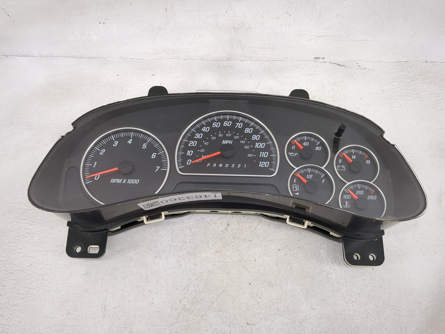 2006-2009 Gmc Envoy Instrument Cluster Speedometer Gauges P/N:15298118 28037763 Miles: Fits Fits 2006 2007 2008 2009 OEM Use