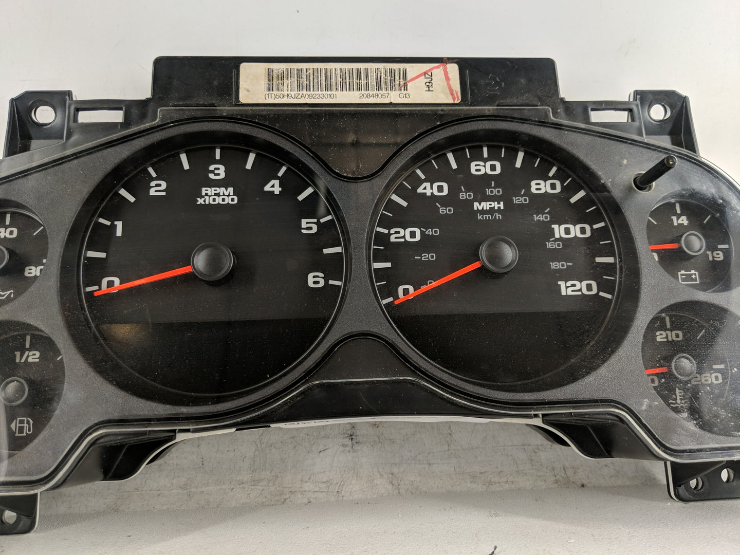 2009-2013 Gmc Sierra 1500 Instrument Cluster Speedometer Gauges P/N:20848057 Fits Fits 2007 2008 2009 2010 2011 2012 2013 OE