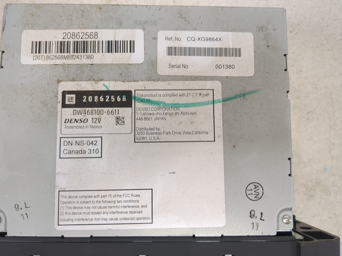 2009 Gmc Sierra 1500 Radio AM FM Cd Player Receiver Replacement P/N:20862568 CQ-XG9864X, DW468100-6611 Fits Fits 2008 OEM Us