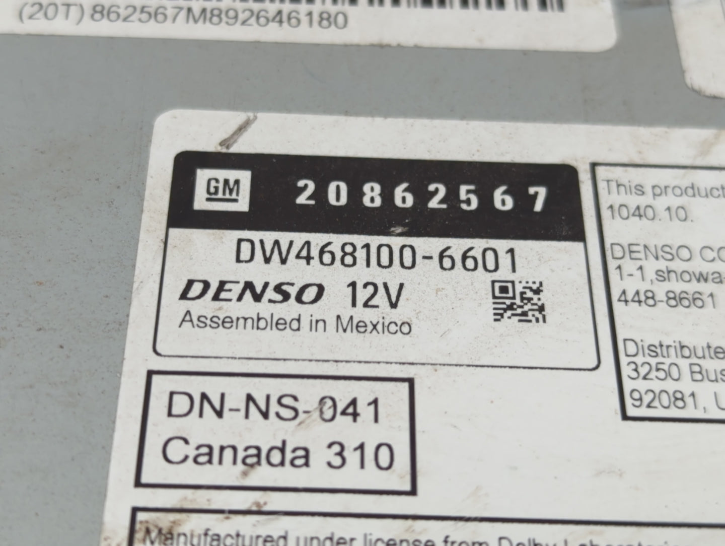2009 Gmc Yukon Radio AM FM Cd Player Receiver Replacement P/N:20862567 Fits OEM Used Auto Parts - Oemusedautoparts1.com