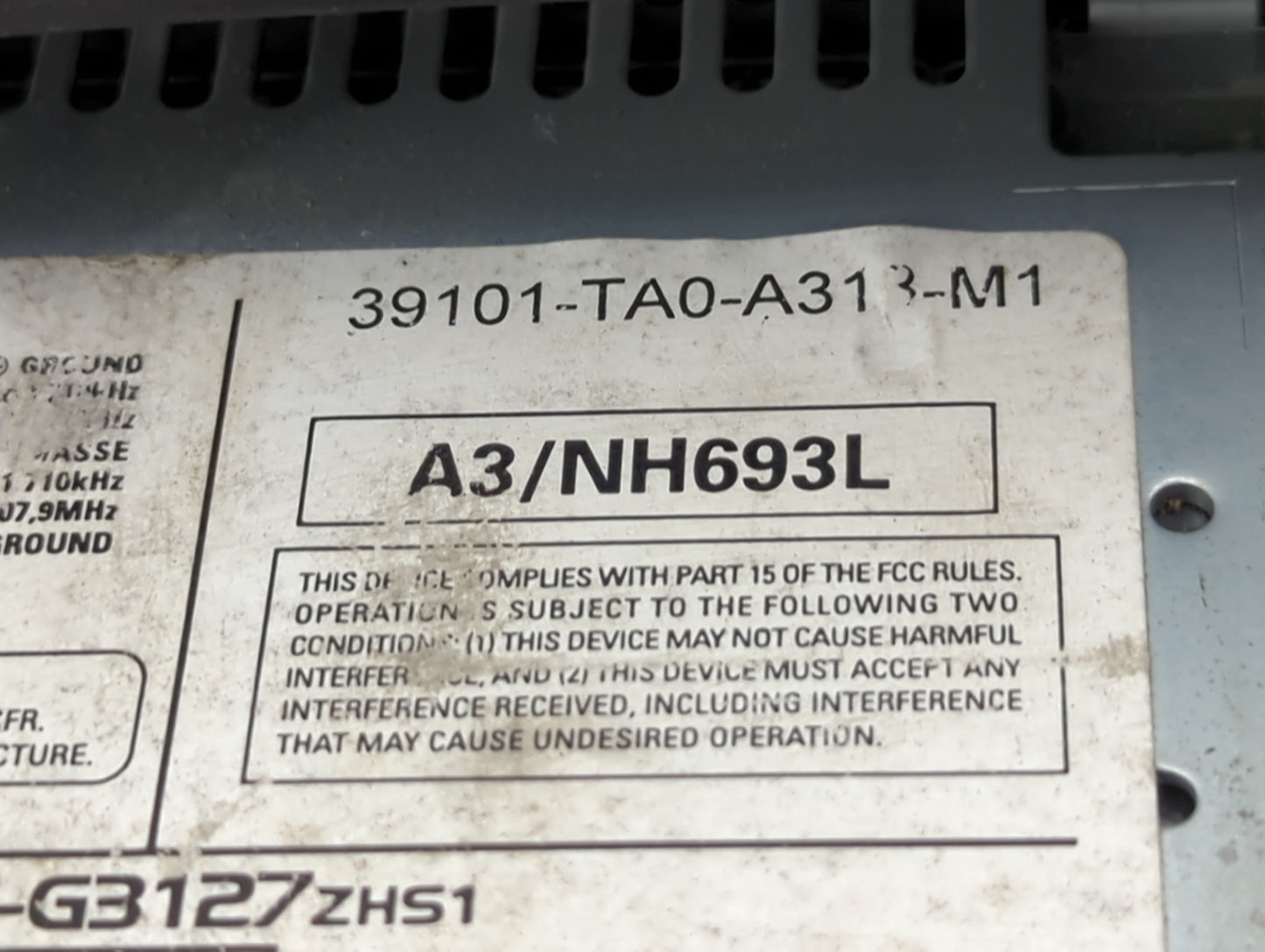 2008-2009 Honda Accord Radio AM FM Cd Player Receiver Replacement P/N:39101-TA0-A313-M1 A3/NH693L Fits Fits 2008 2009 OEM Us