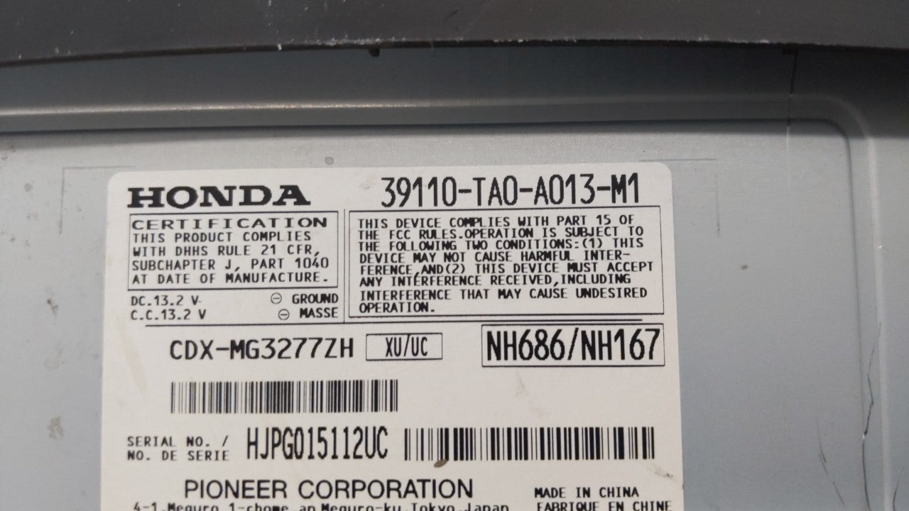 2008-2010 Honda Accord Am Fm Cd Player Radio Receiver - Oemusedautoparts1.com