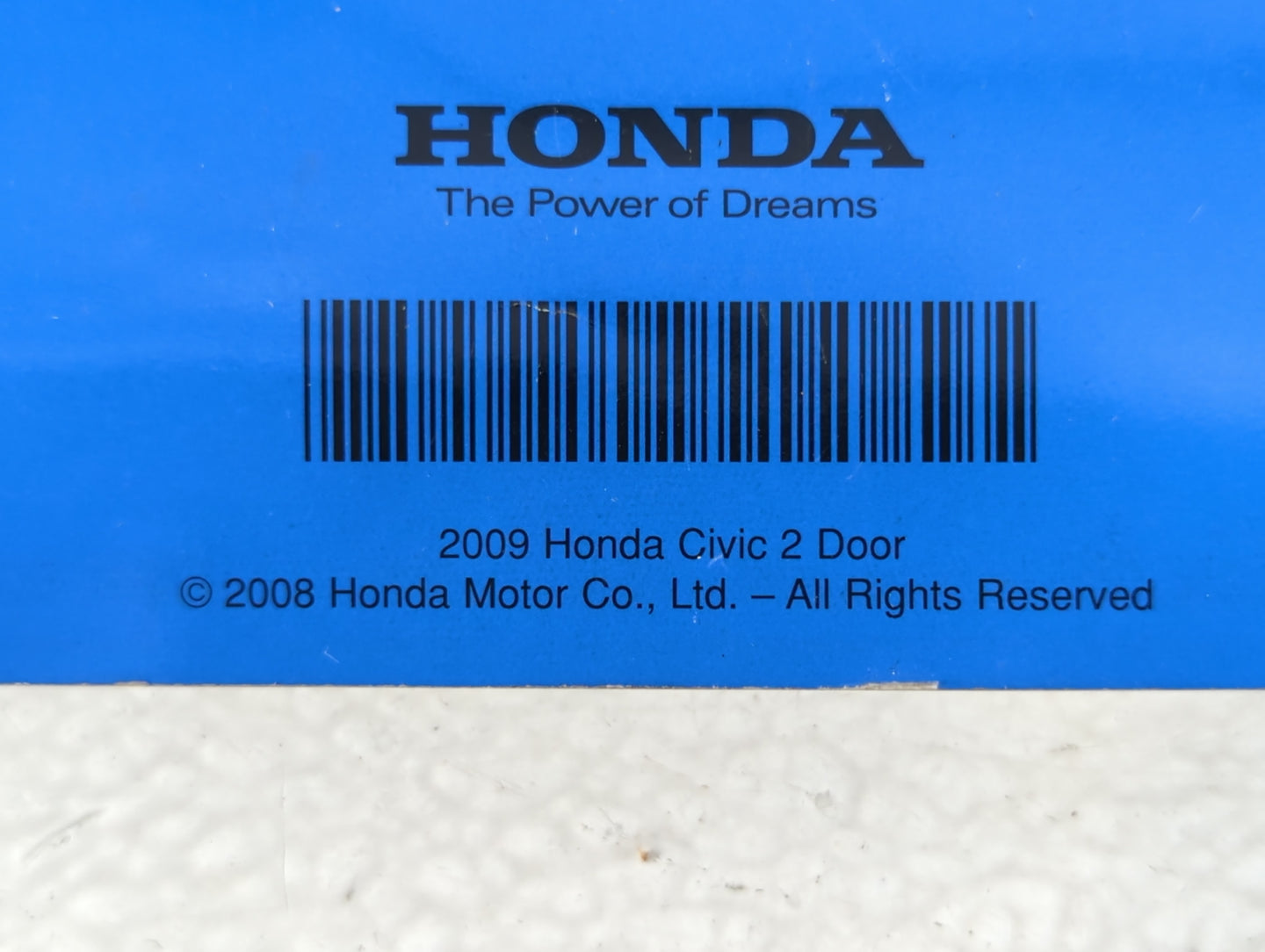 2009 Honda Civic Owners Manual Book Guide OEM Used Auto Parts - Oemusedautoparts1.com