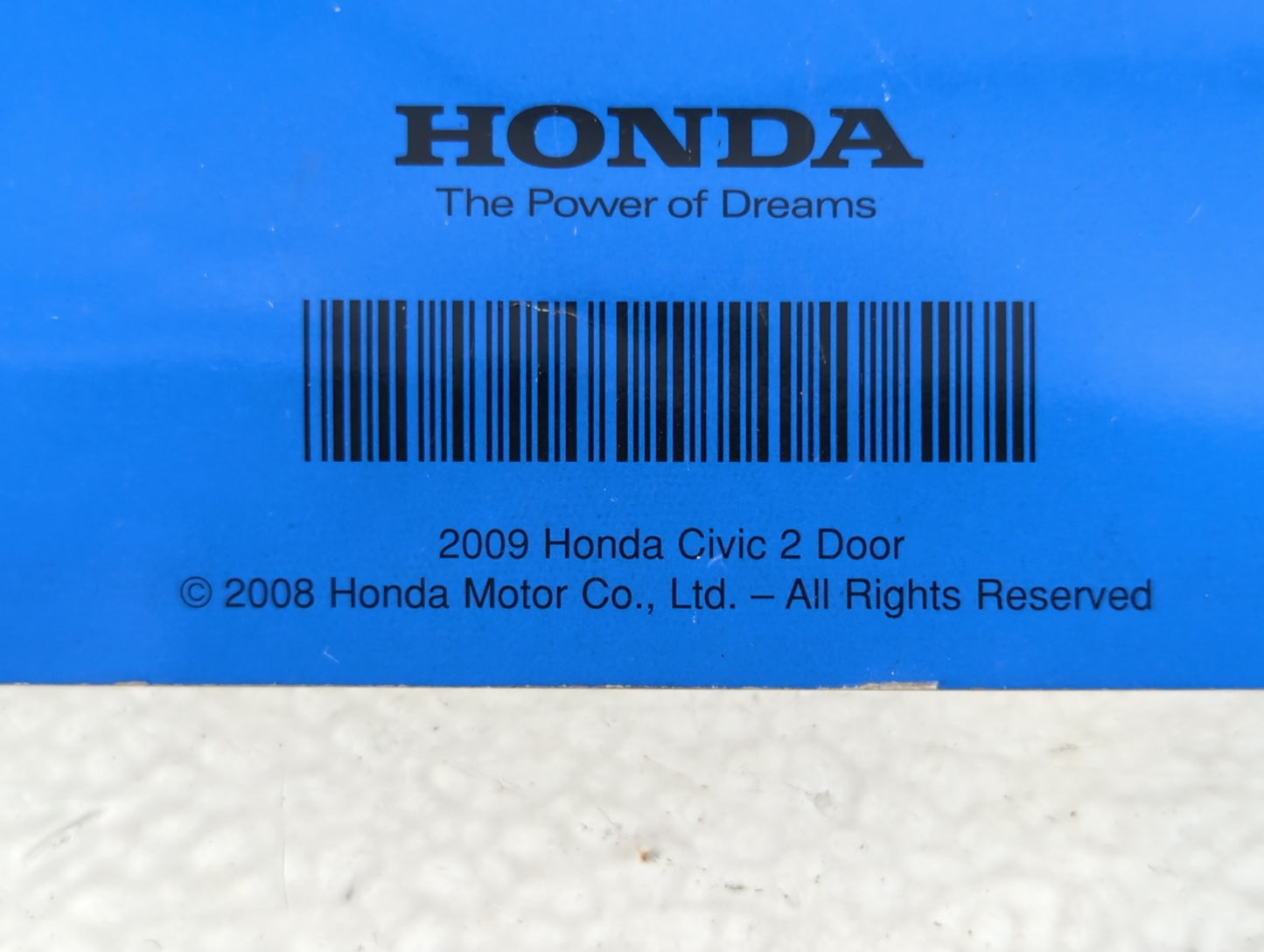 2009 Honda Civic Owners Manual Book Guide OEM Used Auto Parts - Oemusedautoparts1.com