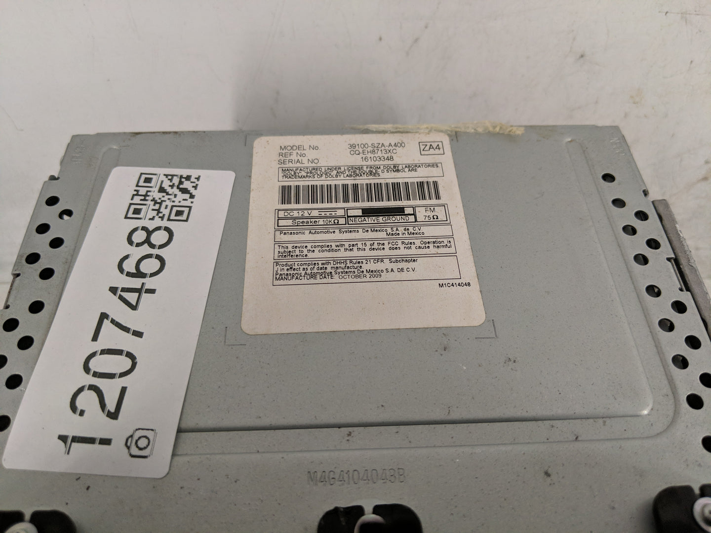 2009-2011 Honda Pilot Radio AM FM Cd Player Receiver Replacement P/N:39100-SZA-210 39100-SZA-A400 Fits Fits 2009 2010 2011 O