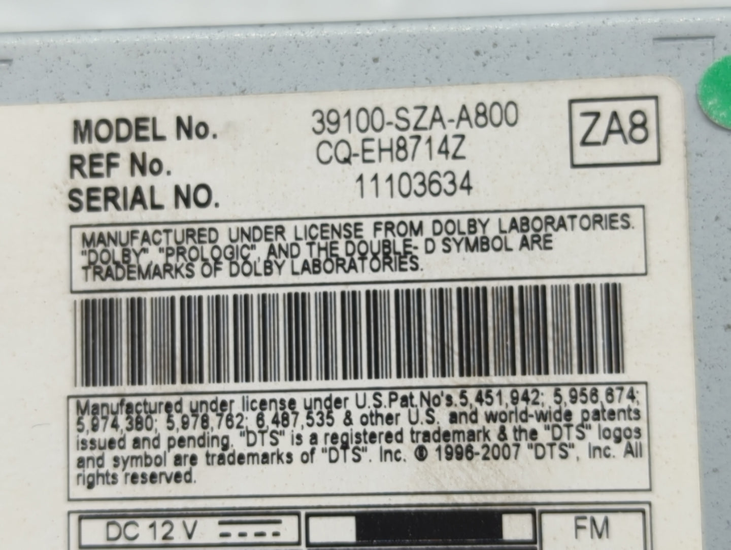 2009-2010 Honda Pilot Radio AM FM Cd Player Receiver Replacement P/N:39100-SZA-A800 CQ-EH8714Z Fits Fits 2009 2010 OEM Used 