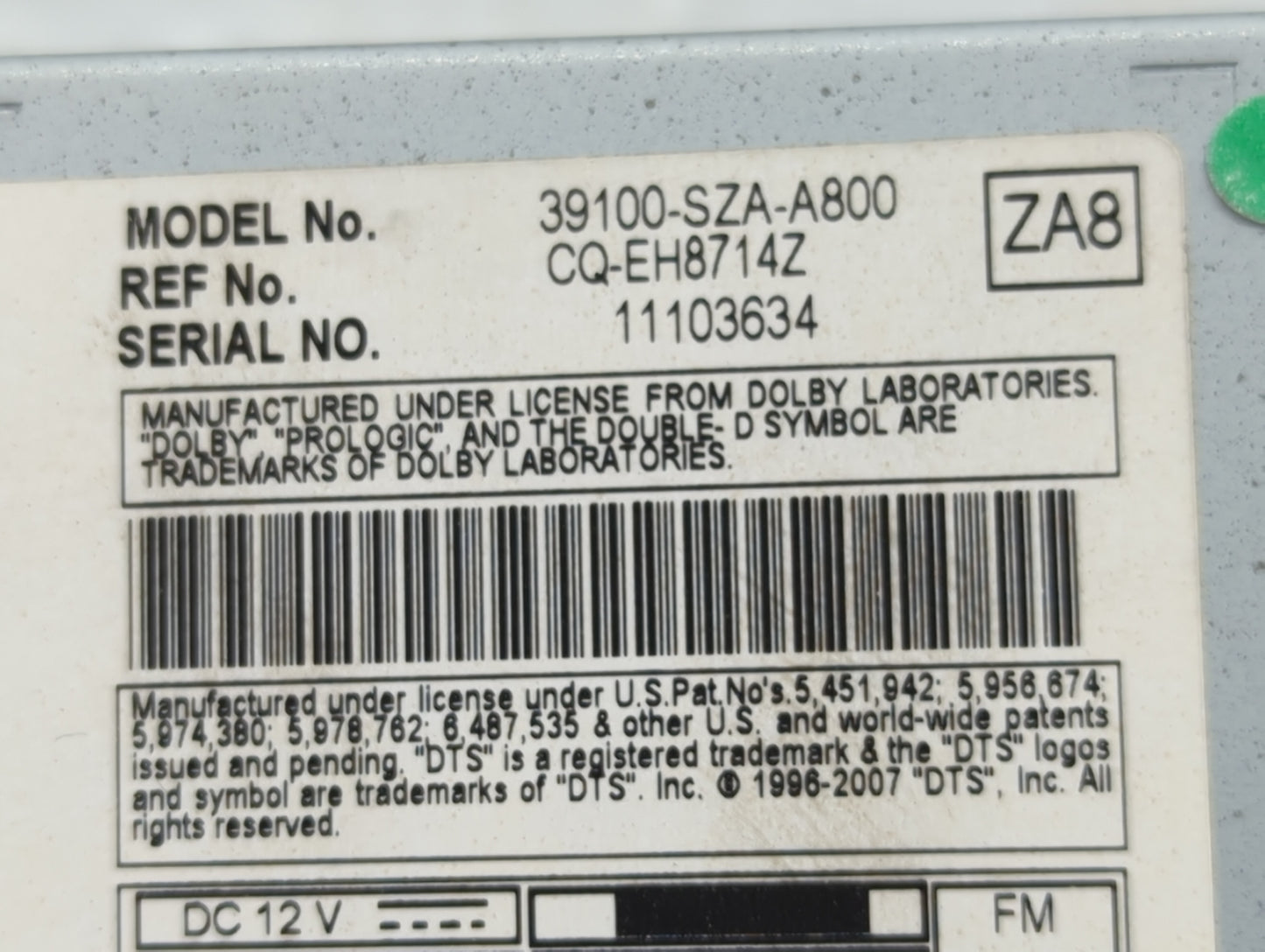 2009-2010 Honda Pilot Radio AM FM Cd Player Receiver Replacement P/N:39100-SZA-A800 CQ-EH8714Z Fits Fits 2009 2010 OEM Used 