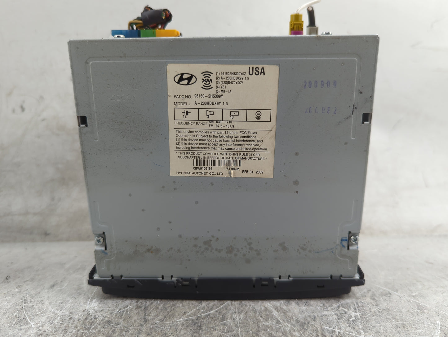 2007-2010 Hyundai Elantra Radio AM FM Cd Player Receiver Replacement P/N:96160-2H5309Y A-200HDUX9Y Fits Fits 2007 2008 2009 
