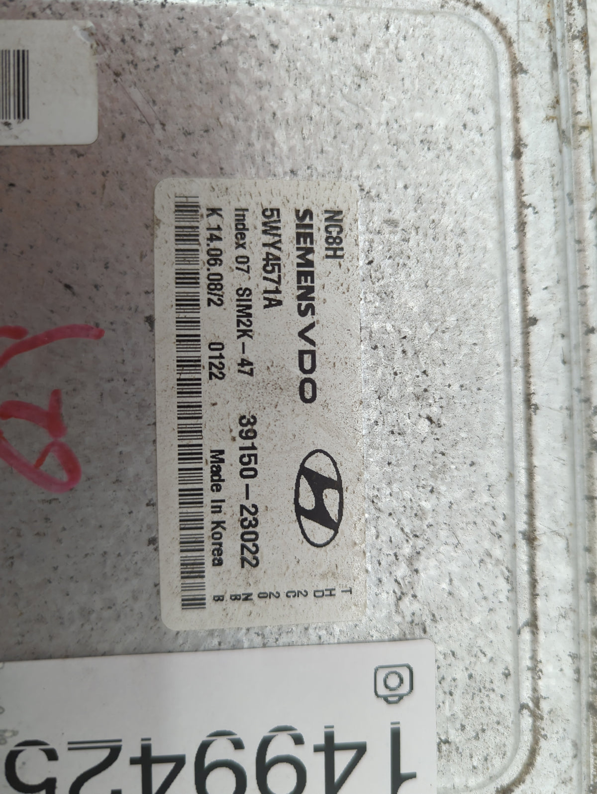 2007-2010 Hyundai Elantra PCM Engine Control Computer ECU ECM PCU OEM P/N:39150-23022 5WY4571A Fits Fits 2007 2008 2009 2010