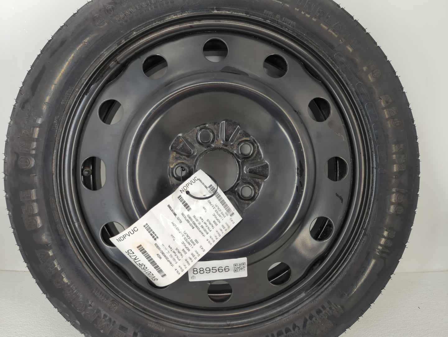 2009-2016 Hyundai Genesis Spare Donut Tire Wheel Rim Oem - Oemusedautoparts1.com