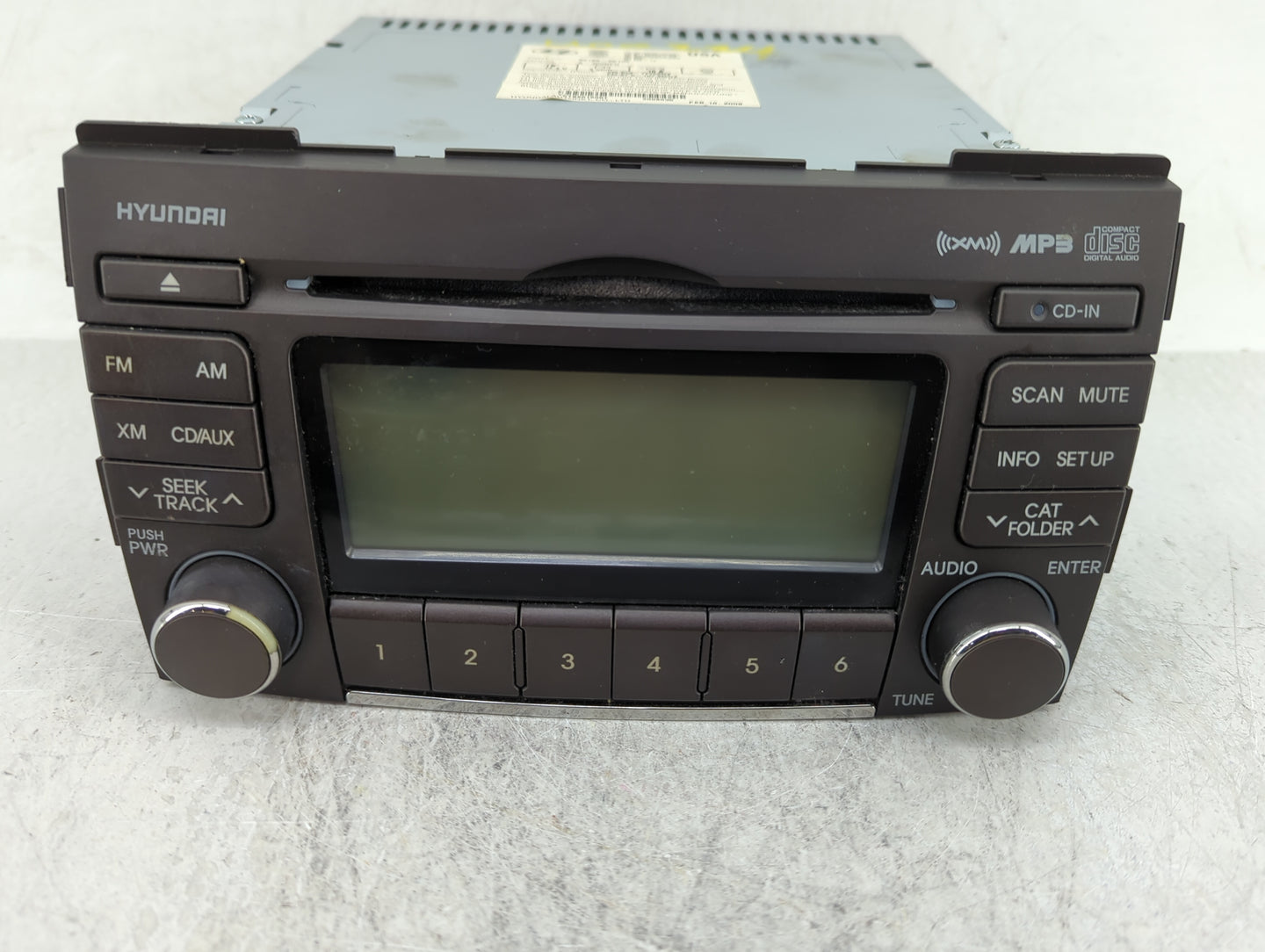 2009-2010 Hyundai Sonata Radio AM FM Cd Player Receiver Replacement P/N:96185-3K100 Fits Fits 2009 2010 OEM Used Auto Parts 