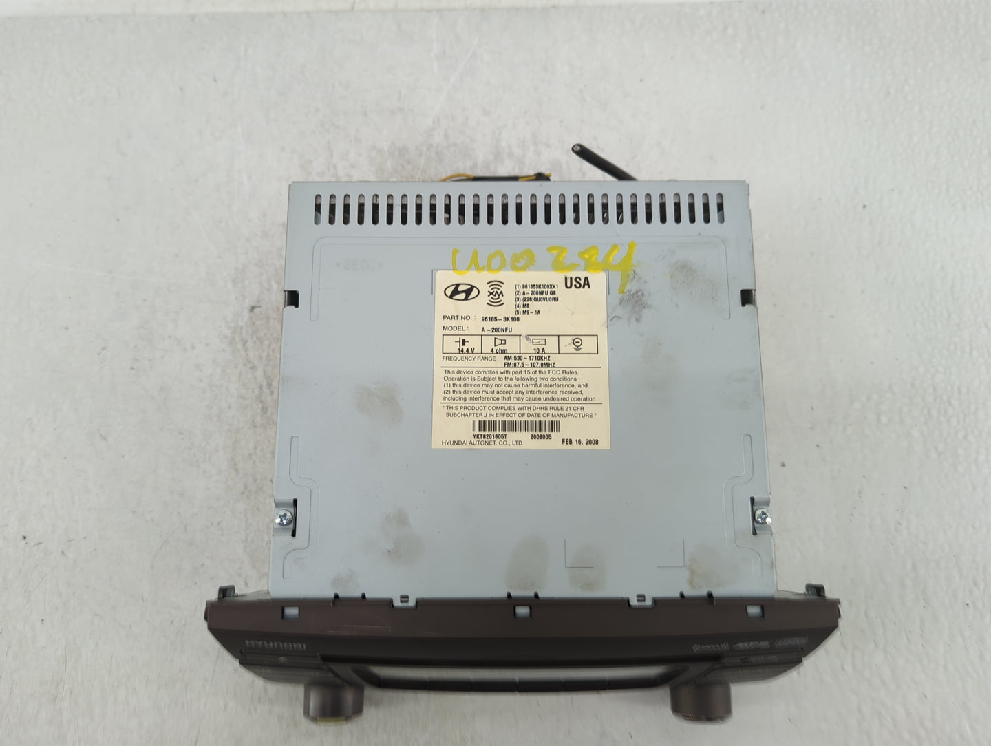 2009-2010 Hyundai Sonata Radio AM FM Cd Player Receiver Replacement P/N:96185-3K100 Fits Fits 2009 2010 OEM Used Auto Parts 