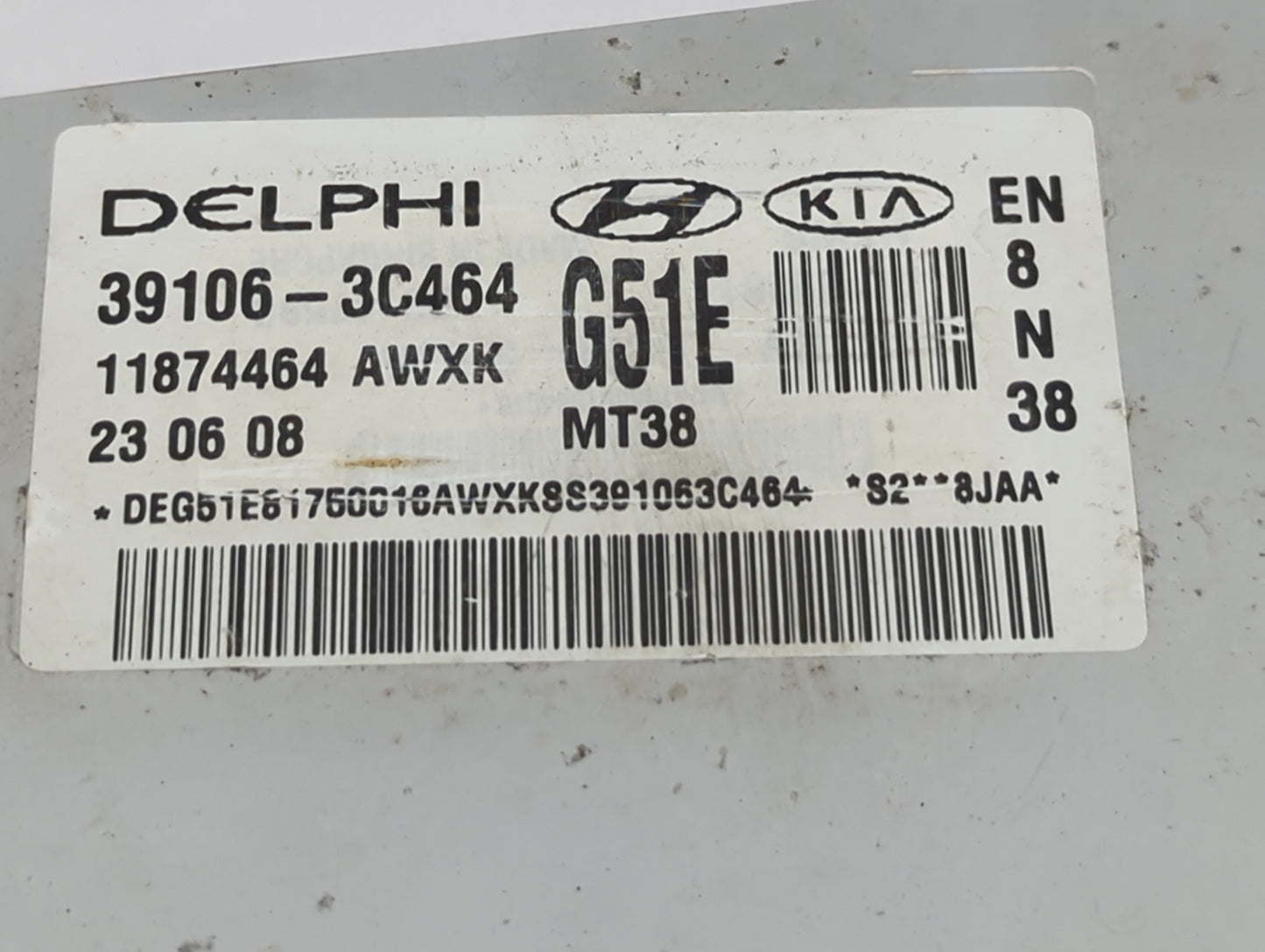 2008-2009 Hyundai Veracruz PCM Engine Control Computer ECU ECM PCU OEM P/N:39106-3C464 11874464 Fits Fits 2008 2009 OEM Used